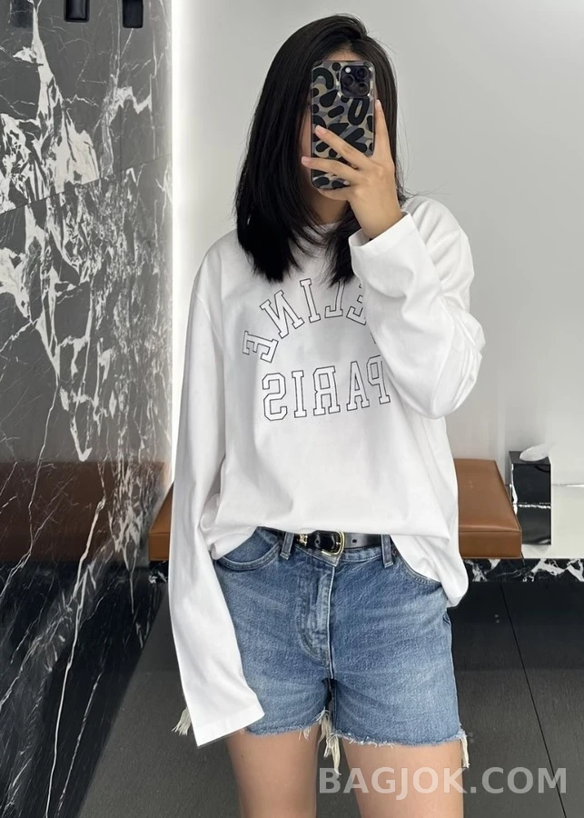 셀린느 셀린느 레터링 긴팔 티셔츠 상세 이미지