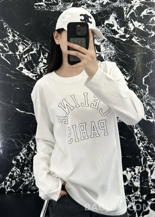 셀린느 셀린느 레터링 긴팔 티셔츠 상세 이미지