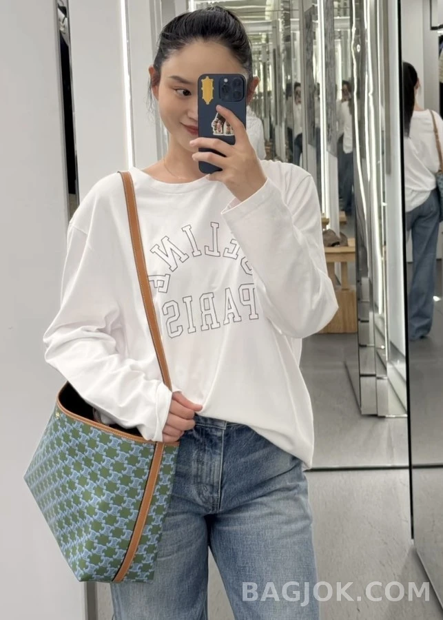셀린느 셀린느 레터링 긴팔 티셔츠 상세 이미지
