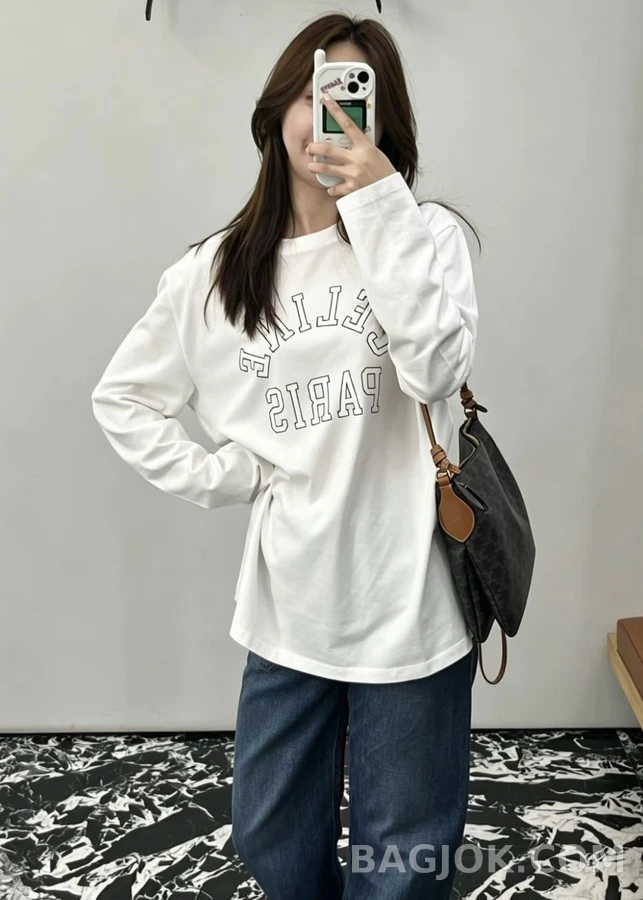셀린느 셀린느 레터링 긴팔 티셔츠 상세 이미지