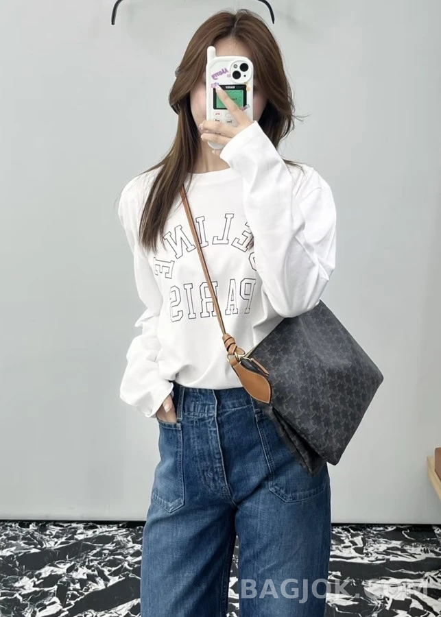 셀린느 셀린느 레터링 긴팔 티셔츠 상세 이미지