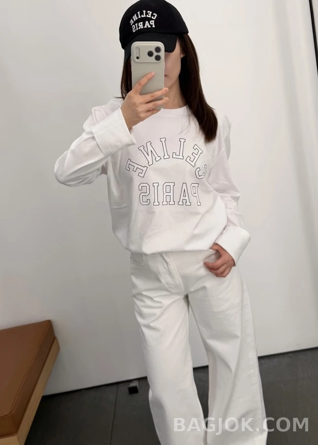 셀린느 셀린느 레터링 긴팔 티셔츠 상세 이미지