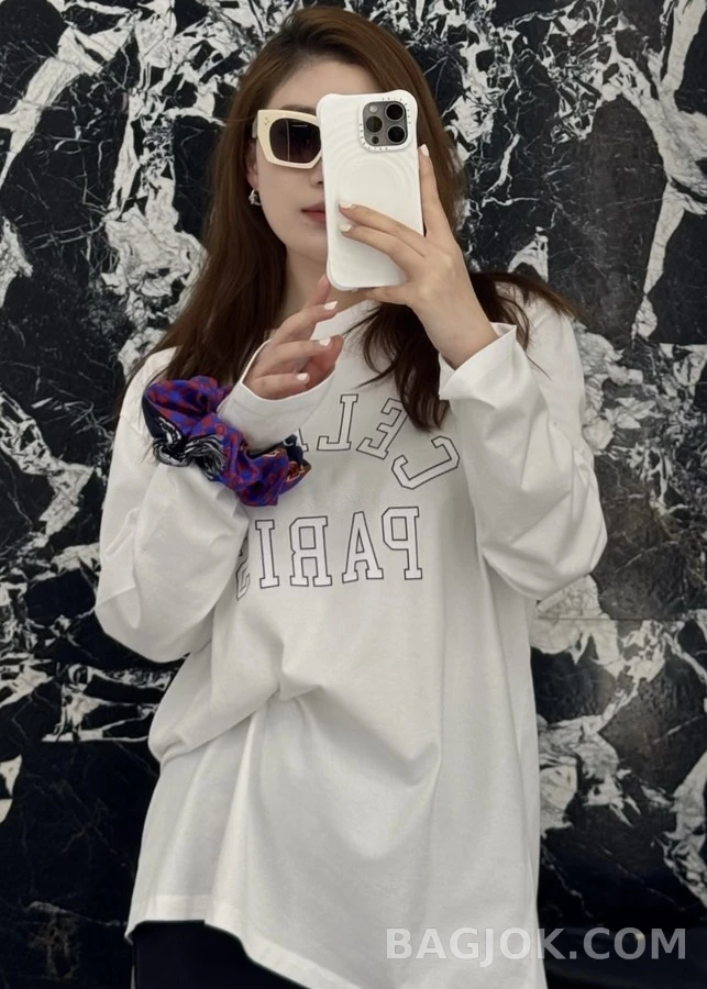 셀린느 셀린느 레터링 긴팔 티셔츠 상세 이미지