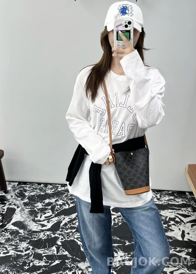 셀린느 셀린느 레터링 긴팔 티셔츠 상세 이미지