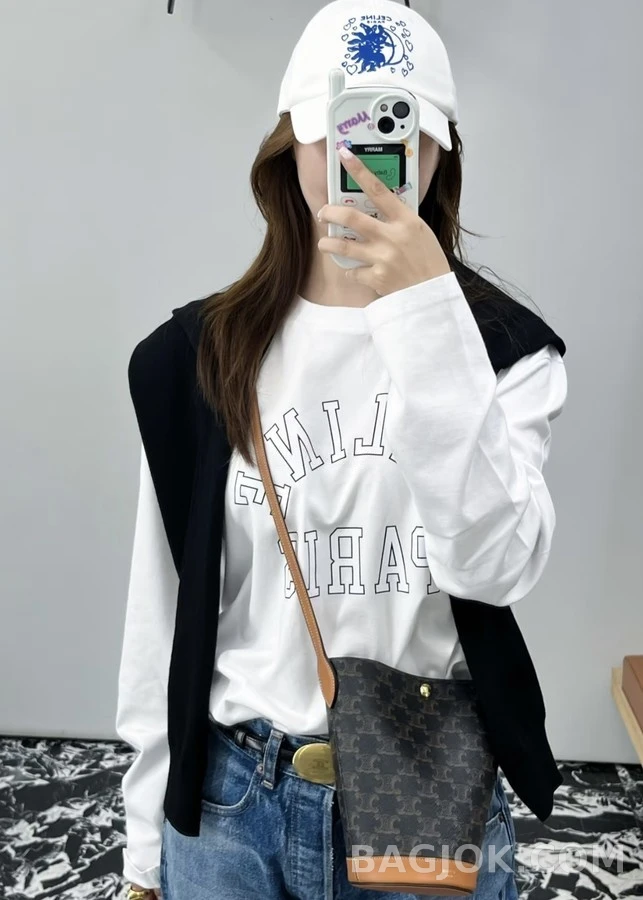 셀린느 셀린느 레터링 긴팔 티셔츠 상세 이미지