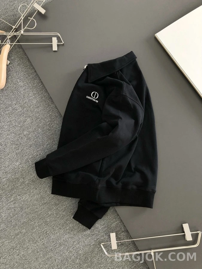디올 디올 로고 카라 반집업 맨투맨 상세 이미지