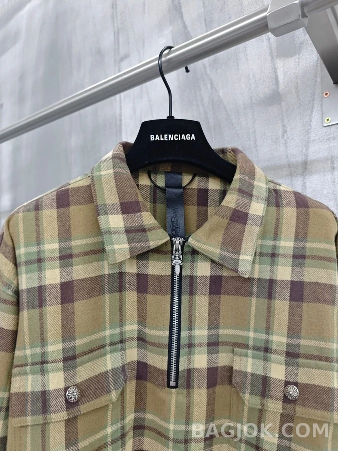 크롬하츠 크롬하츠 격자무늬 은도금 셔츠 재킷 상세 이미지