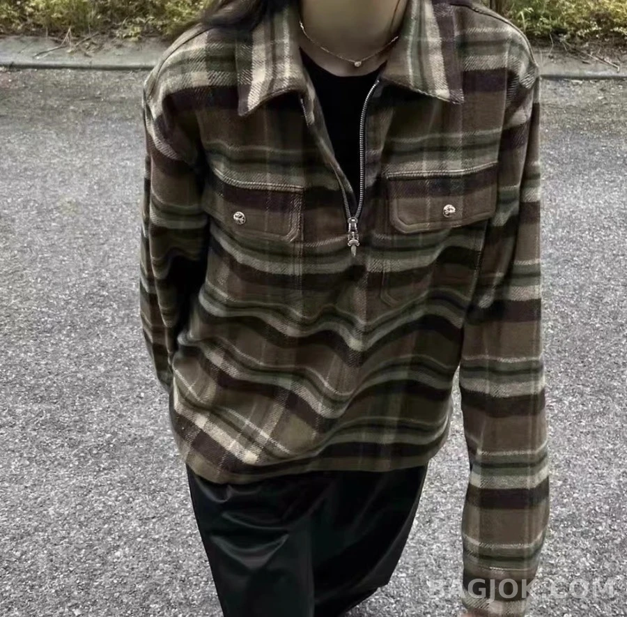 크롬하츠 크롬하츠 격자무늬 은도금 셔츠 재킷 상세 이미지
