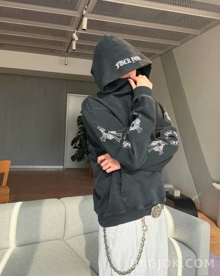 크롬하츠 크롬하츠 크로스 모티프 워싱 후드 상세 이미지