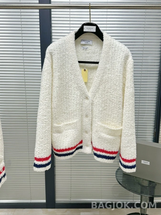 톰브라운 톰브라운 스트라이프 부클 가디건 상세 이미지