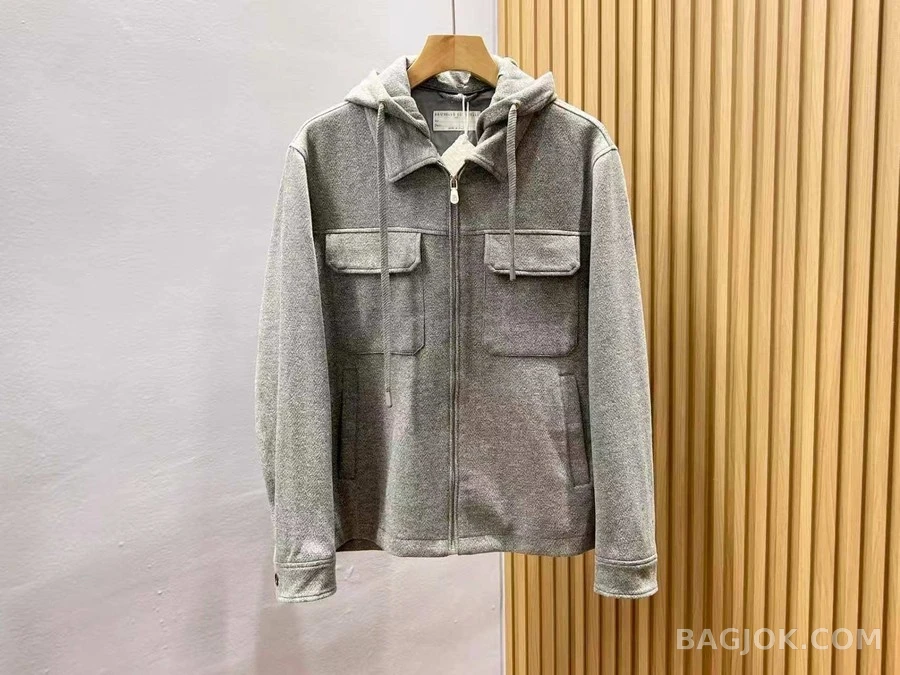 브루넬로 쿠치넬리 브루넬로 쿠치넬리 울 플랩 포켓 후드 집업 상세 이미지