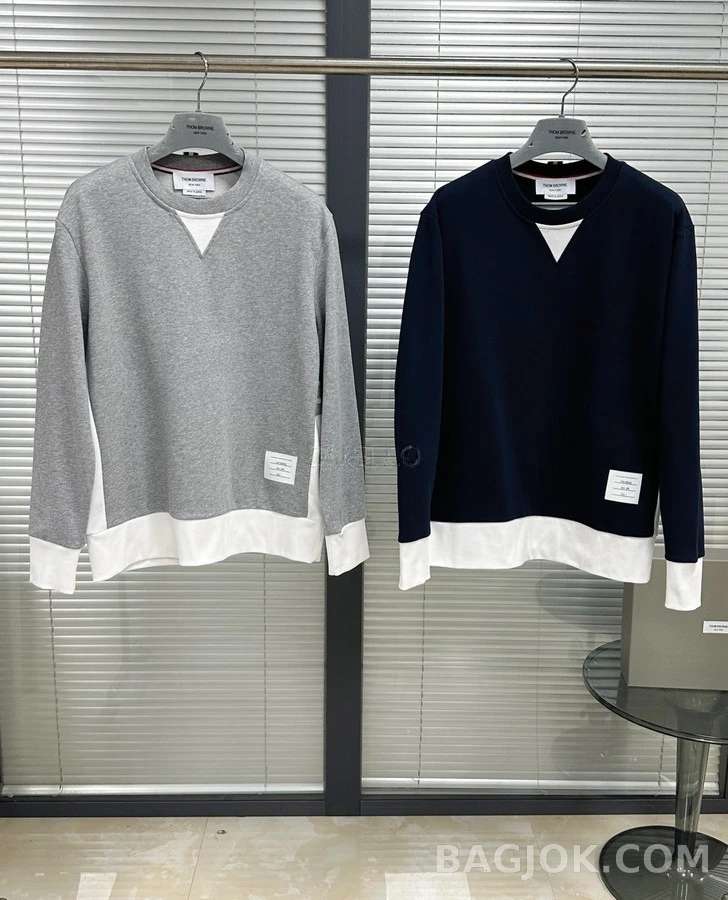 톰브라운 톰브라운 배색 맨투맨 상세 이미지