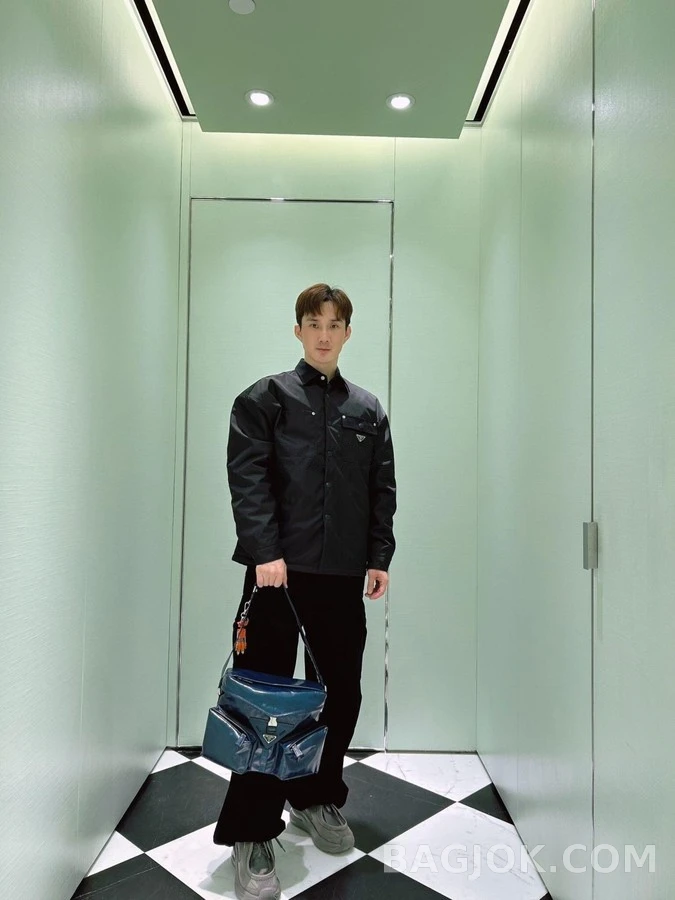 프라다 프라다 재생 나일론 셔츠 재킷 상세 이미지