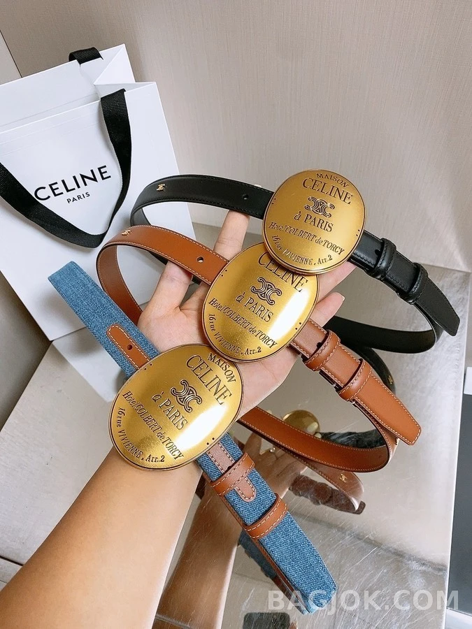 셀린느 셀린느 MAISON 타원형 앰블럼 벨트 상세 이미지