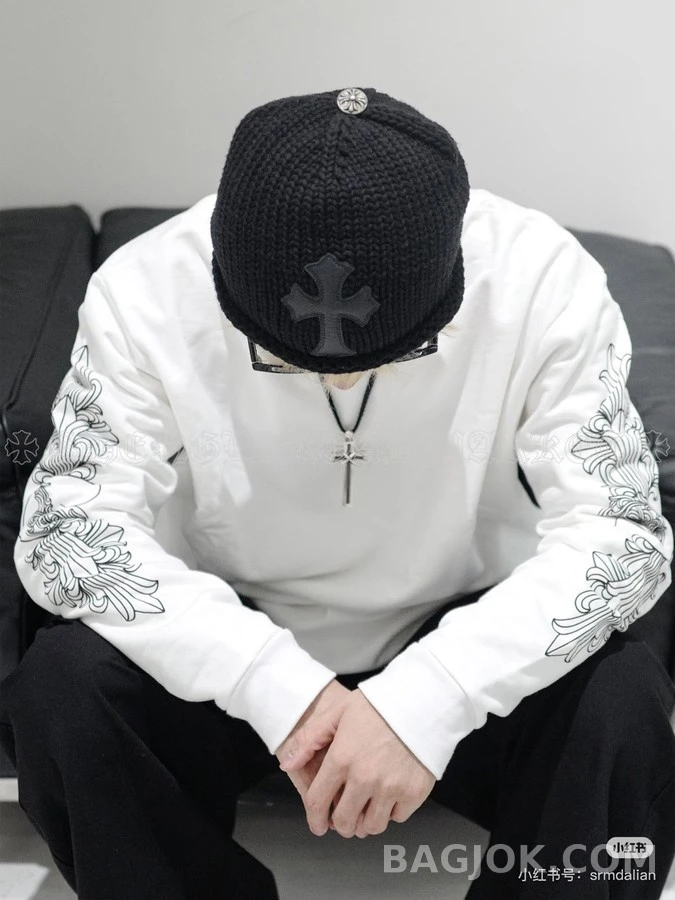 크롬하츠 크롬하츠 I love you 레터링 크로스 맨투맨 상세 이미지