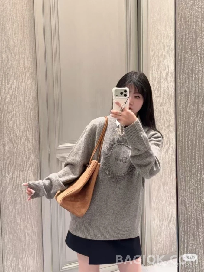 디올 디올 올리브잎 화환 자수 니트 상세 이미지