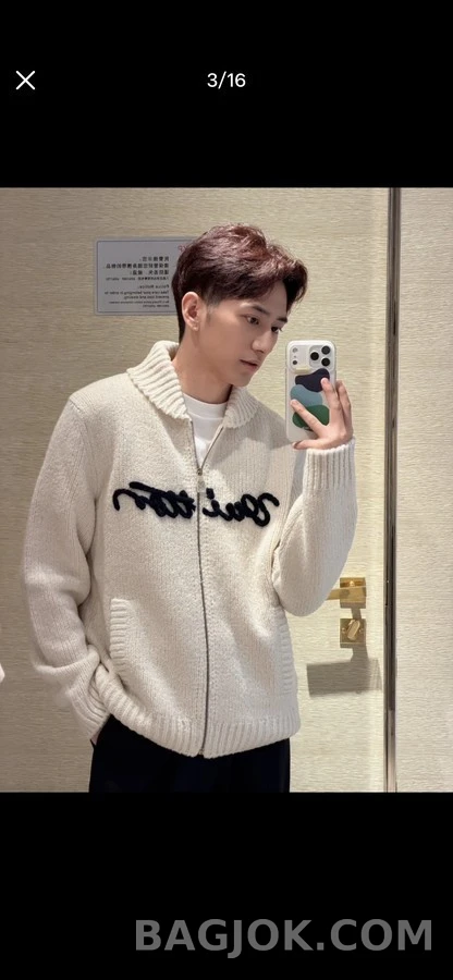 루이비통 루이비통 레터링 자수 울 집업 가디건 상세 이미지
