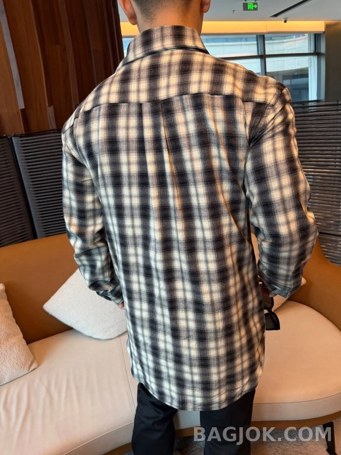 발렌시아가 발렌시아가 레터링 체크 셔츠 상세 이미지