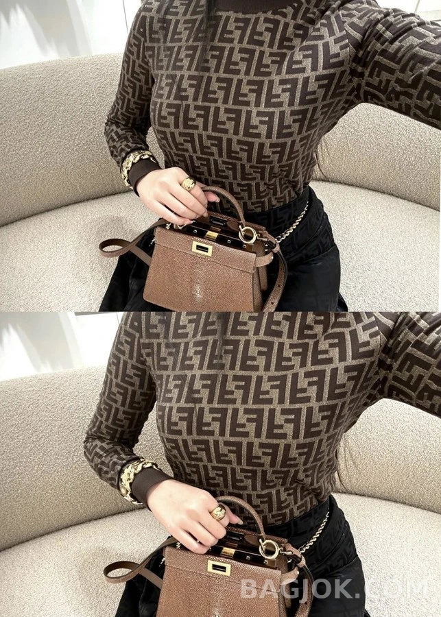 펜디 펜디 모노그램 터틀넥 긴팔 티셔츠 상세 이미지