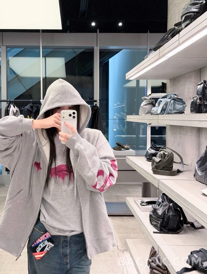 발렌시아가 발렌시아가 용해 프린트 후드 집업 상세 이미지