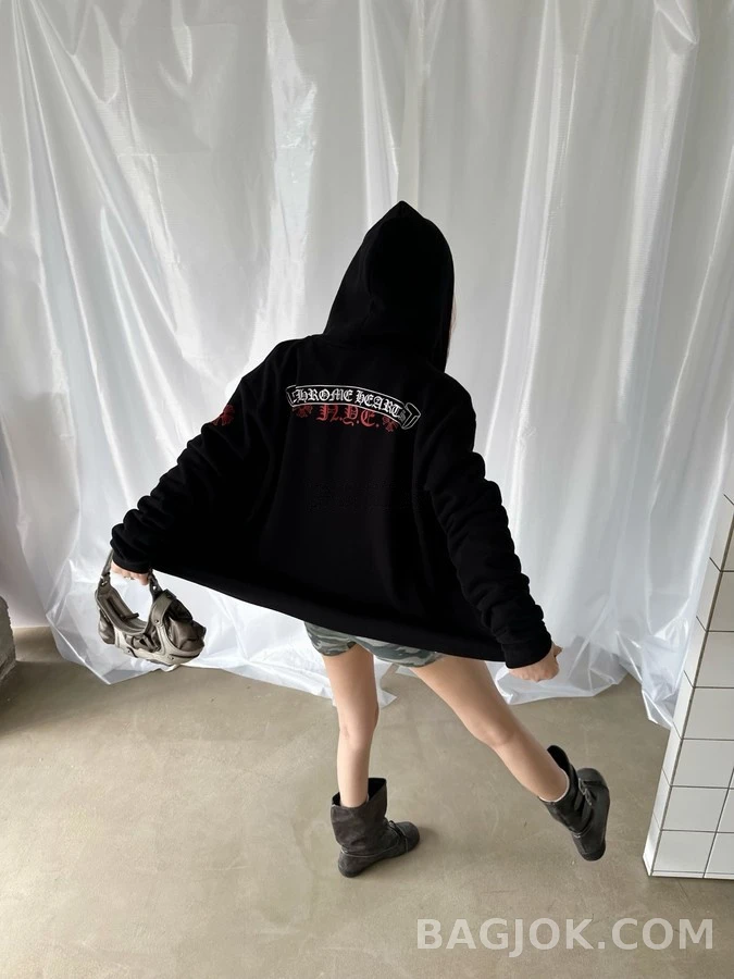 크롬하츠 크롬하츠 레터링 크로스 후드 집업 상세 이미지