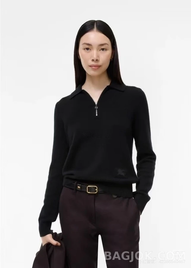 버버리 버버리 폴로 카라 하프집 긴팔 티셔츠 상세 이미지