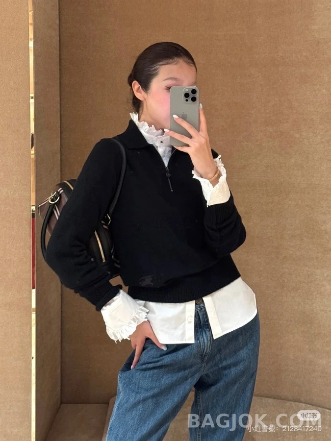 버버리 버버리 폴로 카라 하프집 긴팔 티셔츠 상세 이미지