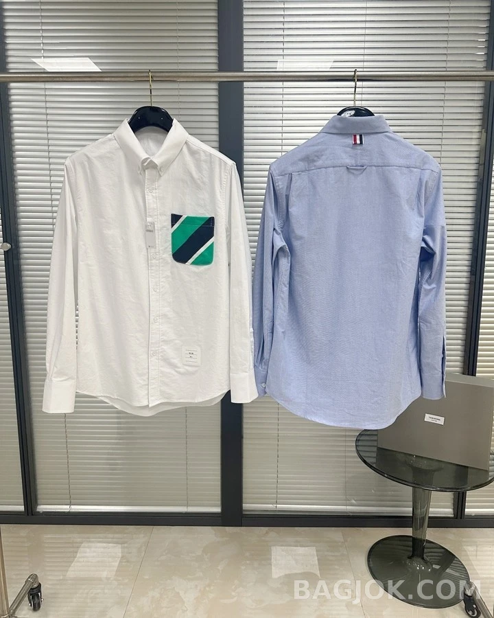 톰브라운 톰브라운 컬러 스트라이프 포켓 긴팔 셔츠 상세 이미지