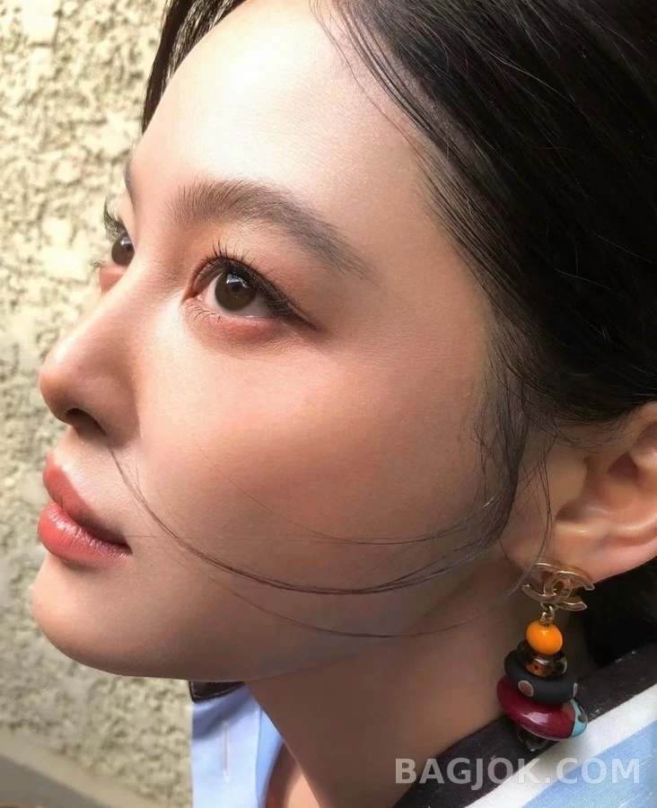 샤넬 샤넬 컬러 스택 비즈 드롭 귀걸이 상세 이미지