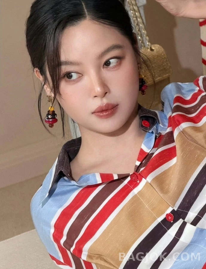 샤넬 샤넬 컬러 스택 비즈 드롭 귀걸이 상세 이미지