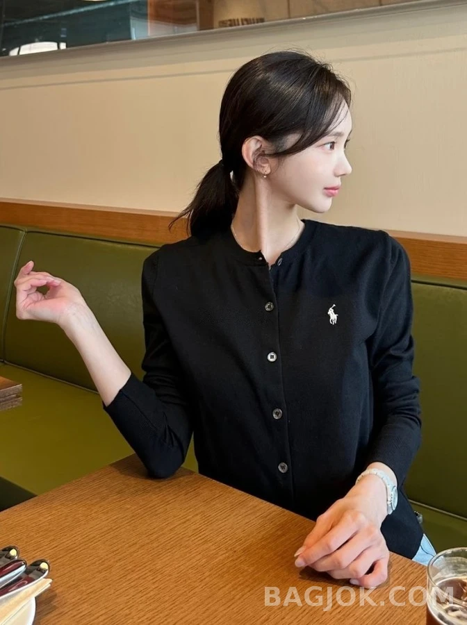 폴로 랄프 로렌 폴로 랄프 로렌 피마 코튼 포니 로고 가디건 상세 이미지