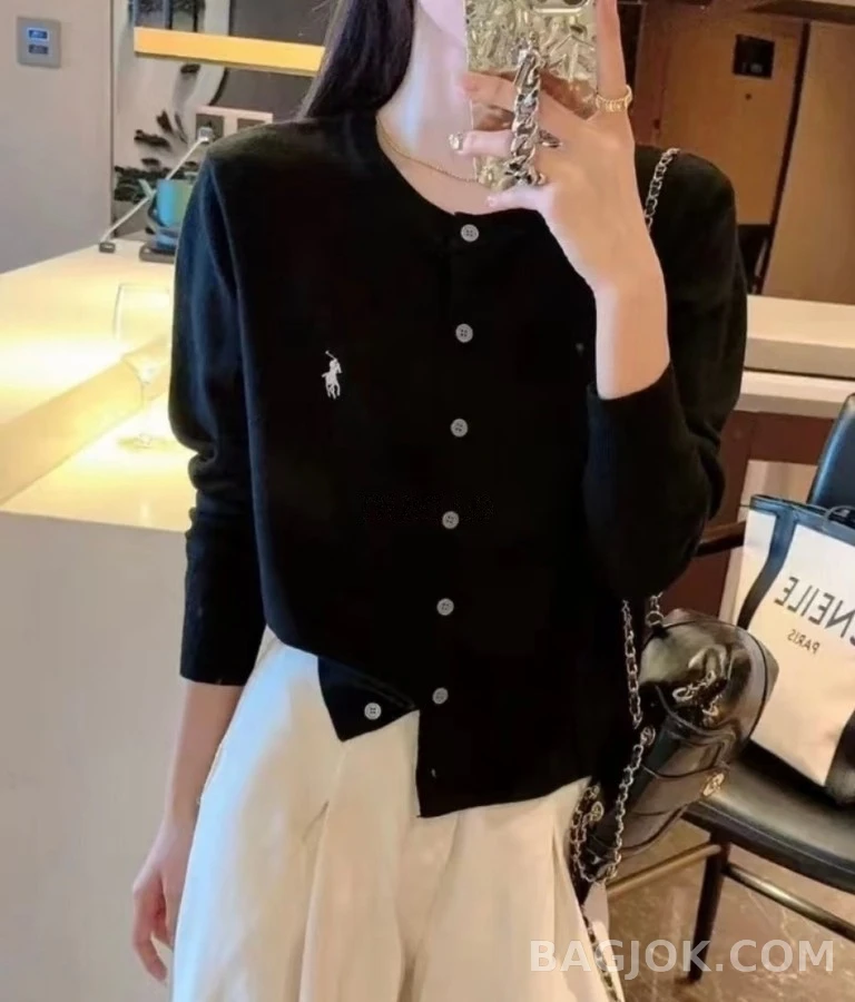 폴로 랄프 로렌 폴로 랄프 로렌 피마 코튼 포니 로고 가디건 상세 이미지