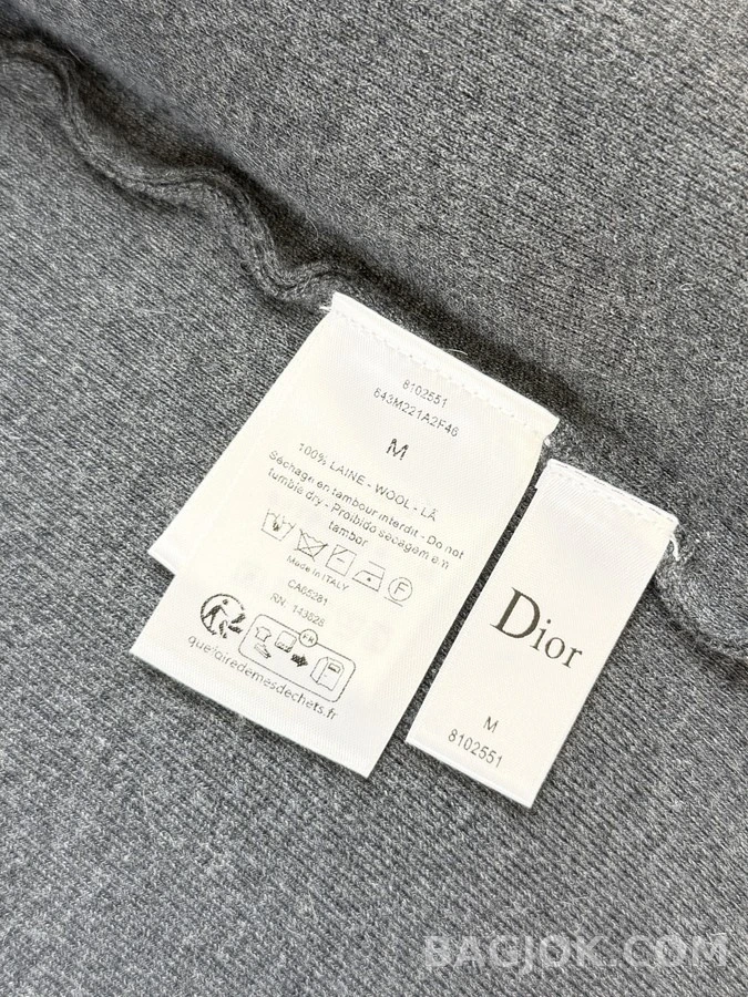 디올 디올 레터링 자수 울 집업 카디건 상세 이미지