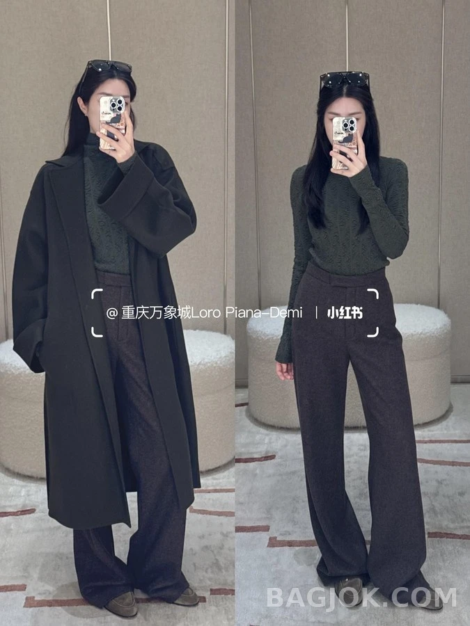 로로피아나 로로피아나 주름 텍스처 터틀넥 긴팔 티셔츠 상세 이미지