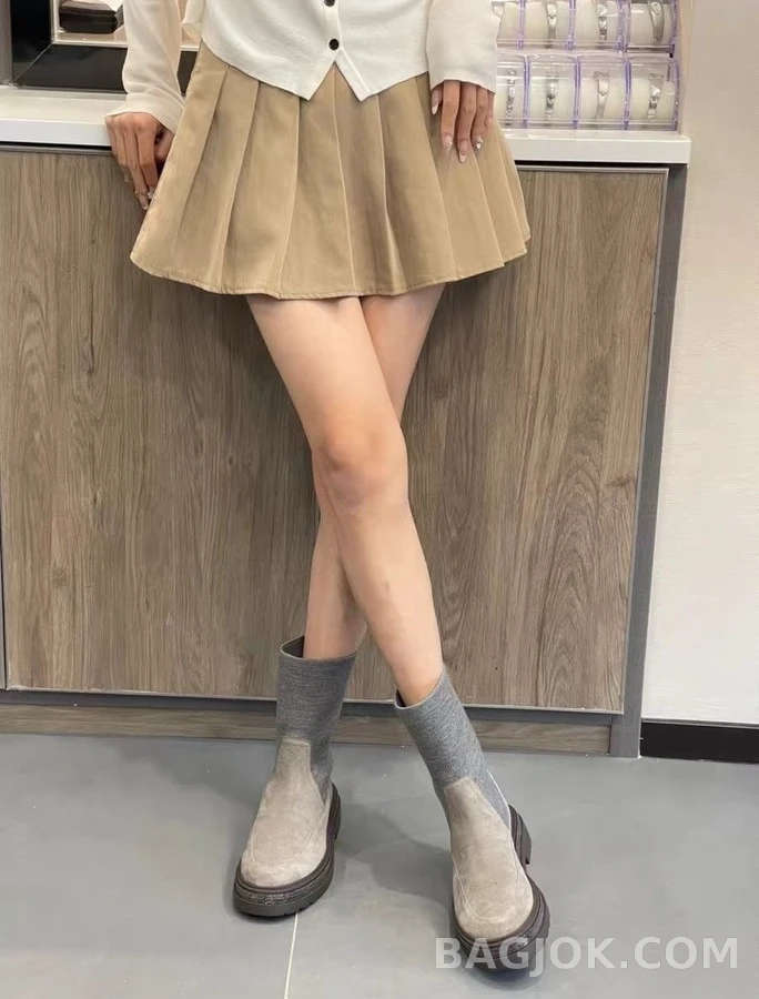 브루넬로 쿠치넬리 브루넬로 쿠치넬리 니트 첼시 앵클 부츠 상세 이미지