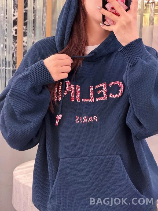 셀린느 셀린느 패턴 로고 후드티 상세 이미지