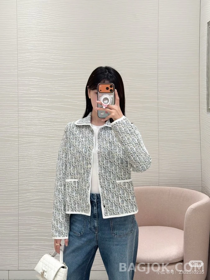디올 디올 오블리크 자카드 니트 가디건 상세 이미지