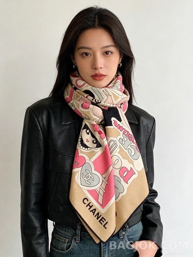 샤넬 샤넬 아이코닉 스티커 패턴 숄 상세 이미지
