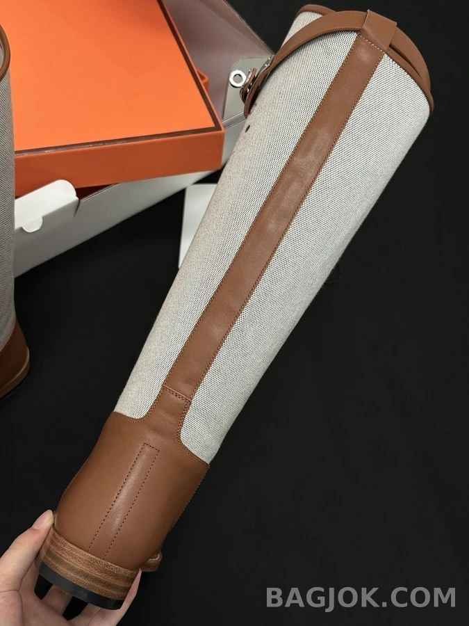 에르메스 에르메스 켈리 버클 캔버스 패널 라이딩 부츠 상세 이미지