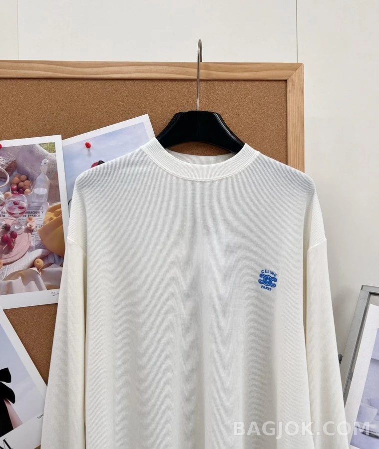 셀린느 셀린느 리브드 트리옹프 자수 긴팔 티셔츠 상세 이미지