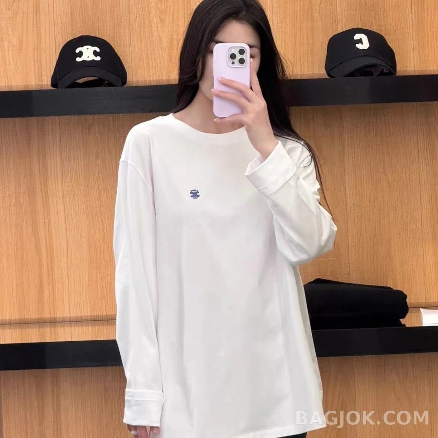 셀린느 셀린느 리브드 트리옹프 자수 긴팔 티셔츠 상세 이미지