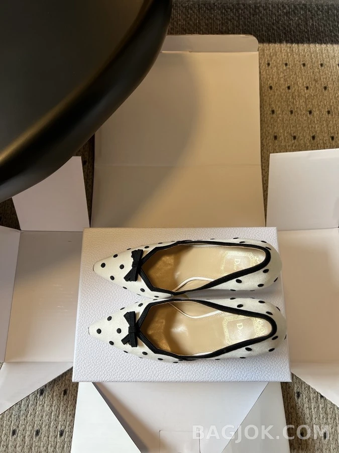 디올 디올 폴카 도트 보우 뾰족코 힐 상세 이미지