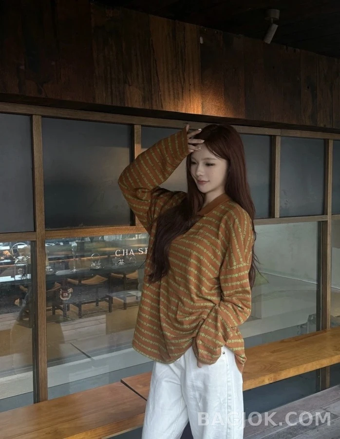 크롬하츠 크롬하츠 십자가 패턴 긴팔 폴로 티셔츠 상세 이미지