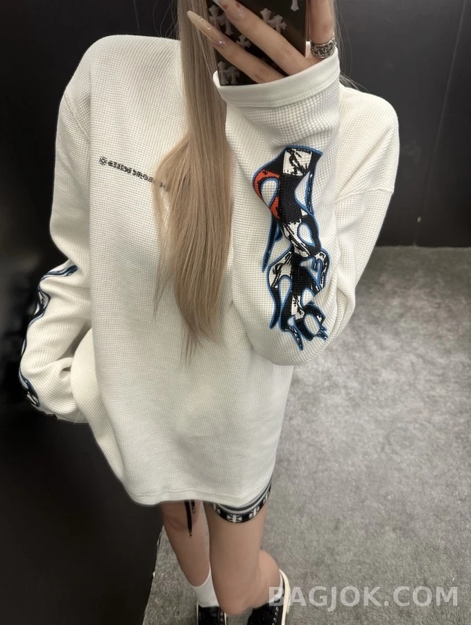 크롬하츠 크롬하츠 매티보이 화염 와플 긴팔 티셔츠 상세 이미지