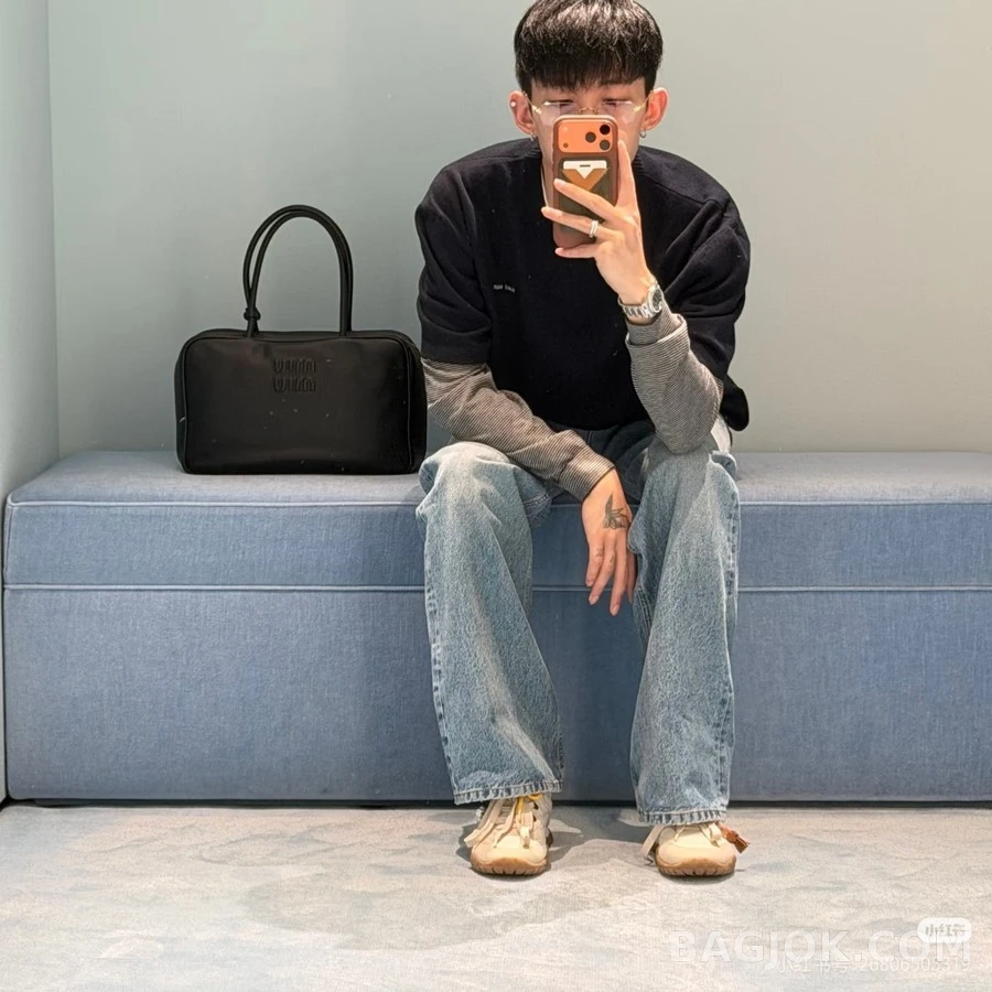 미우미우 미우미우 로고 레이어드 니트 상세 이미지