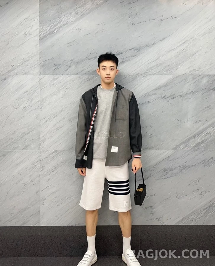 톰브라운 톰브라운 트라이컬러 후드 셔츠 상세 이미지