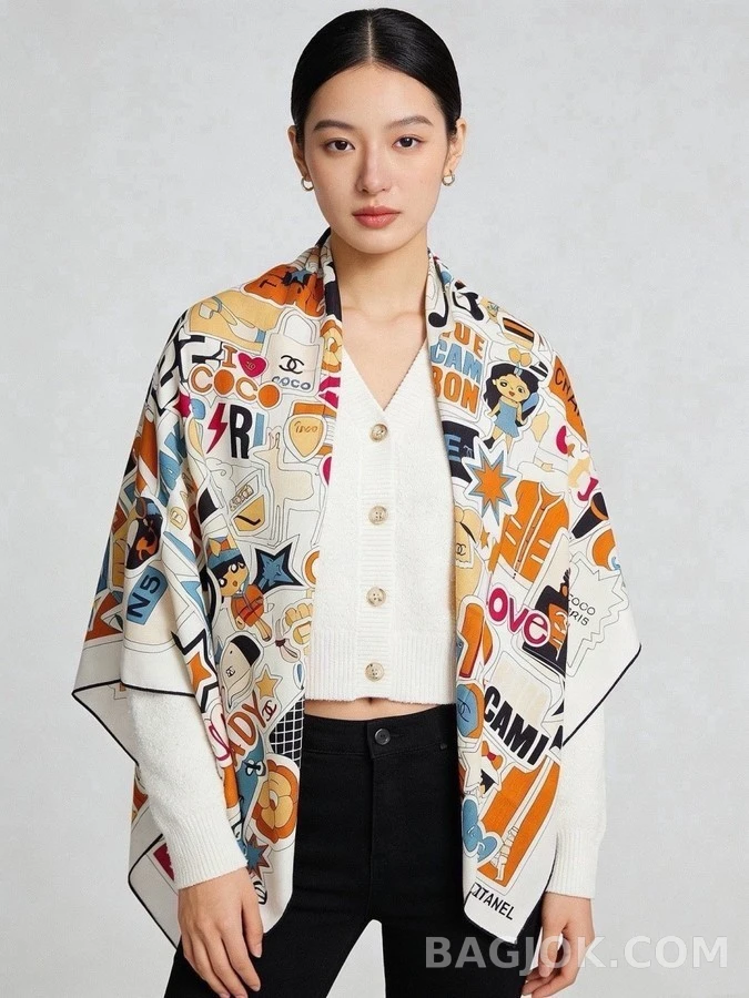 샤넬 샤넬 스티커 그래픽 숄 상세 이미지