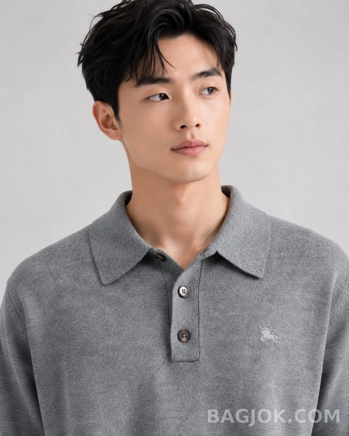 버버리 버버리 로고 긴팔 폴로 티셔츠 상세 이미지