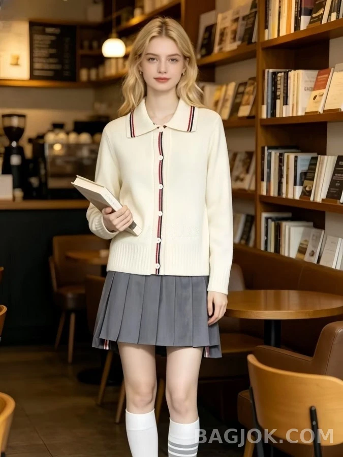 톰브라운 톰브라운 폴로 카라 강아지 가디건 상세 이미지