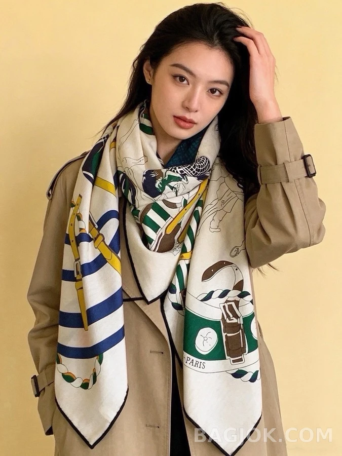 에르메스 에르메스 홀스 스트랩 패턴 스카프 상세 이미지